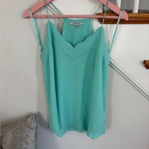 Turquoise Scallop Tank Top